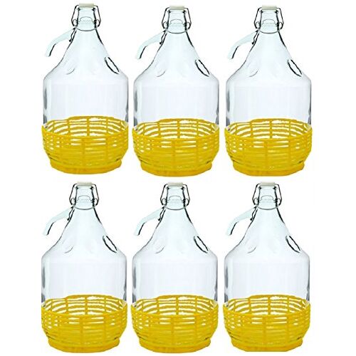 MultiDepot BDP5D Glazen fermentatieballonnen, 5 liter, glazen fles, wijnballon, 5 liter, clipsluiting