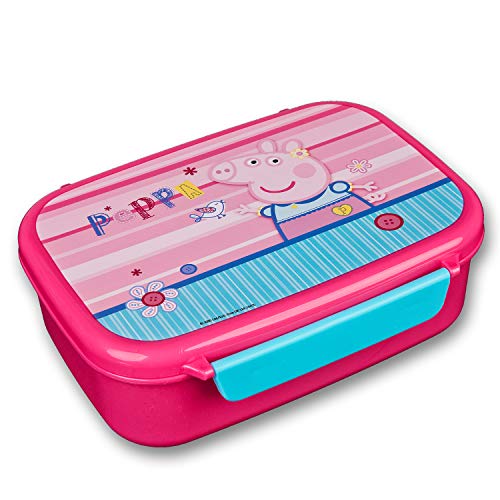 Scooli Peppa Pig Broodtrommel voor kinderen, met uitneembare inzetstuk, kleuterschool, broodtrommel, sandwichbox, school, broodtrommel van kunststof, BPA-vrij, sandwichbox, lunchbox