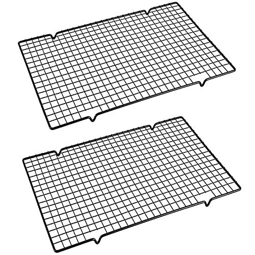 Eterspr 2 Stuks Taartkoeler, Koelrooster Keukenrooster, Koelrooster Roestvrijstalen Taartkoeler, voor Keuken, Buitengrill, Taart- en Dessertproductie (Zwart)