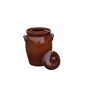 Hentschke Keramik Tuinpot, rumpot, zuurkool pot inlegpot bruin 5 liter incl. deksel + verzwaringssteen
