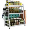 ZUOZUIYQ Spice Rack Spice Organizer Spice Shelf 304 Stainless Steel Spice Rack Organizer Spice Jar Shelf Spice Rack Kitchen Organizer Shelf For Countertop Seasoning Organizer Spice Rack Organizer (