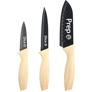 Masterchef Keukenmessen Set - RVS, Houten Handvatten, Hittebestendig Masterchef Keukenmessen Set - RVS, Houten Handvatten, Hittebestendig