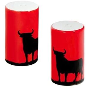 DRW Set zout en peper stier rood en zwart 7x4 cm DRW Set zout en peper stier rood en zwart 7x4 cm