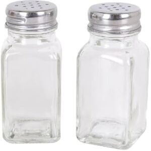 PARENCE .- Traditionele zout en peper shakers set 8.5x4.5x10cm Set van 2 klassieke zout en peper containers transparant, keuken, huis PARENCE .- Traditionele zout en peper shakers set 8.5x4.5x10cm Set van 2 klassieke zout en peper containers transparant, keuken, huis