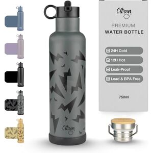Citron Zwarte Waterfles - 750ml Drievoudige Wand Isolatie - Milieuvriendelijk Citron Zwarte Waterfles - 750ml Drievoudige Wand Isolatie - Milieuvriendelijk