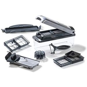 Genius Nicer Dicer Plus A34141, 12 delen, groentesnijder, uiensnijder, frietsnijder, fruitsnijder, allessnijder, dobbelstenen, snijden, schillen, bewaren, zilver/zwart Genius Nicer Dicer Plus A34141, 12 delen, groentesnijder, uiensnijder, frietsnijder, fruitsnijder, allessnijder, dobbelstenen, snijden, schillen, bewaren, zilver/zwart