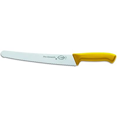 F.Dick F. DICK ProDynamic 85151262-02 universeel mes met gekartelde rand (lemmetlengte 26 cm, keukenmes geel, lemmet X55CrMo14 staal, hardheid 56 ° HRC, messen) F.Dick F. DICK ProDynamic 85151262-02 universeel mes met gekartelde rand (lemmetlengte 26 cm, keukenmes geel, lemmet X55CrMo14 staal, hardheid 56 ° HRC, messen)
