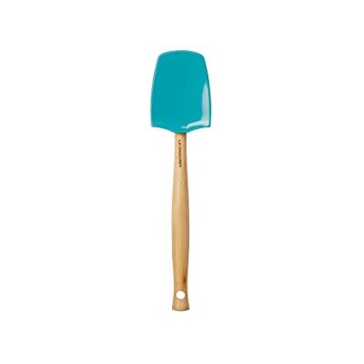 Le Creuset Craft Spatel/lepel, groot, 28 cm, silicone, groenblauw Le Creuset Craft Spatel/lepel, groot, 28 cm, silicone, groenblauw
