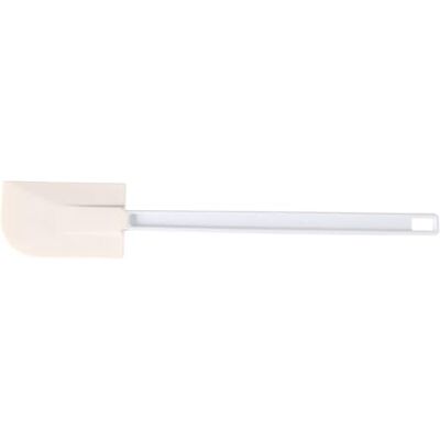 HENDI Pannenlikker, deegschraper, hittebestendig tot 110°C, siliconen spatel, pannenschraper, bakspatel, 70x410mm, blad (L)116mm, siliconen blad, ABS handgreep, wit HENDI Pannenlikker, deegschraper, hittebestendig tot 110°C, siliconen spatel, pannenschraper, bakspatel, 70x410mm, blad (L)116mm, siliconen blad, ABS handgreep, wit