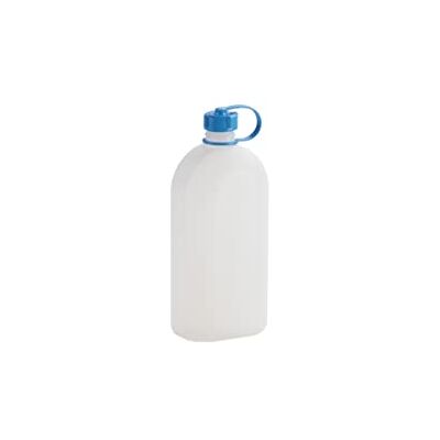hünersdorff Kunststof fles, drinkfles, voorraadfles met dicht schroefdeksel, bestand tegen chemicaliën en levensmiddelen, 1 liter, Made in Germany, wit hünersdorff Kunststof fles, drinkfles, voorraadfles met dicht schroefdeksel, bestand tegen chemicaliën en levensmiddelen, 1 liter, Made in Germany, wit