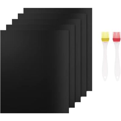 Carehabi Grillmat voor gasgrill, 5 stuks, anti-aanbak, bakmat, herbruikbaar, bakpapier, barbecue-accessoires voor houtskoolgrill, elektrische tafelgrill, oven, PFOA-vrij Carehabi Grillmat voor gasgrill, 5 stuks, anti-aanbak, bakmat, herbruikbaar, bakpapier, barbecue-accessoires voor houtskoolgrill, elektrische tafelgrill, oven, PFOA-vrij