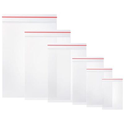 Vinabo 600 stuks transparante kunststof zakken, met ritssluiting, herbruikbaar, voor keuken, kantoor, sieraden, zaden en kleine accessoires, 6 maten, 100 x 6 zakken Vinabo 600 stuks transparante kunststof zakken, met ritssluiting, herbruikbaar, voor keuken, kantoor, sieraden, zaden en kleine accessoires, 6 maten, 100 x 6 zakken