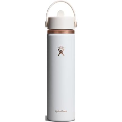Hydro Flask – Wide Flex Straw Cap 710 ml (24 oz) Bottle – Roestvrij Staal, Lekdichte Rietje, Vaatwasbestendig – Geïsoleerd 24 Uur Koud – Brede Opening, Geschikt voor IJsklontjes – Chalk White Hydro Flask – Wide Flex Straw Cap 710 ml (24 oz) Bottle – Roestvrij Staal, Lekdichte Rietje, Vaatwasbestendig – Geïsoleerd 24 Uur Koud – Brede Opening, Geschikt voor IJsklontjes – Chalk White