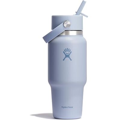 Hydro Flask – Wide Flex Straw Travel Bottle 710 ml (24 oz) – Lekvrij, Geïsoleerd, Geschikt voor Bekerhouders – Houdt Drankjes 24 Uur Koud – Flex Straw Cap – Surf Hydro Flask – Wide Flex Straw Travel Bottle 710 ml (24 oz) – Lekvrij, Geïsoleerd, Geschikt voor Bekerhouders – Houdt Drankjes 24 Uur Koud – Flex Straw Cap – Surf