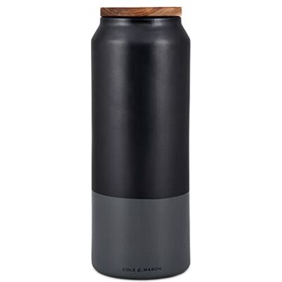 Cole & Mason Hinxton H822139 Grote keramische keukenopbergdoos, grijs/zwart, keukenorganizer, voedselvoorraadpot met acaciadeksel, (H) 292 mm x (D) 110 mm, 2 jaar garantie, H822139 Cole & Mason Hinxton H822139 Grote keramische keukenopbergdoos, grijs/zwart, keukenorganizer, voedselvoorraadpot met acaciadeksel, (H) 292 mm x (D) 110 mm, 2 jaar garantie, H822139