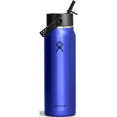 Hydro Flask – Lightweight Wide Flex Straw Cap Bottle 946 ml (32oz) – Roestvrij Staal, Lekdicht met Band – Geïsoleerd 24 Uur Koud – Sapphire Blue Hydro Flask – Lightweight Wide Flex Straw Cap Bottle 946 ml (32oz) – Roestvrij Staal, Lekdicht met Band – Geïsoleerd 24 Uur Koud – Sapphire Blue