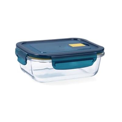 Quid Astral Rechthoekige container, luchtdicht, glas, 18 x 13 x 6 cm, 64 ml, blauw Quid Astral Rechthoekige container, luchtdicht, glas, 18 x 13 x 6 cm, 64 ml, blauw
