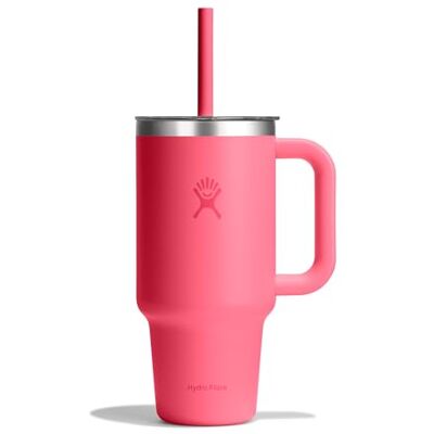 Hydro Flask – Travel Tumbler 936 ml (32 oz) with Clear Press-In Straw Lid – Roestvrij Staal – Dubbelwandig Vacuüm Geïsoleerd – Spatbestendig – Popstar Pink Hydro Flask – Travel Tumbler 936 ml (32 oz) with Clear Press-In Straw Lid – Roestvrij Staal – Dubbelwandig Vacuüm Geïsoleerd – Spatbestendig – Popstar Pink