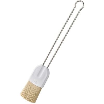 RÖSLE Bakkwast PRO 3,5 cm, PBT-kunststof borstelharen, roestvrij staal 18 Hoogwaardige kwast voor invetten en glazuur, draadhandvat, zilver/wit RÖSLE Bakkwast PRO 3,5 cm, PBT-kunststof borstelharen, roestvrij staal 18 Hoogwaardige kwast voor invetten en glazuur, draadhandvat, zilver/wit