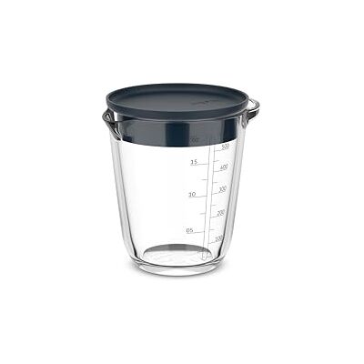 Glas maatbeker 500ml met navy deksel - Maatbeker Glas maatbeker 500ml met navy deksel - Maatbeker