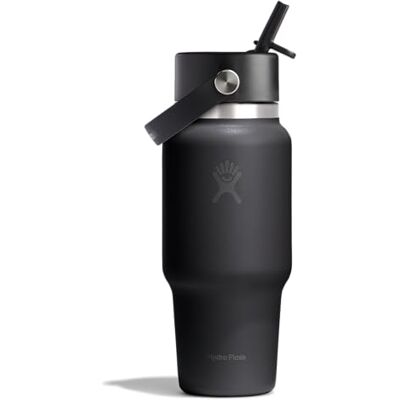 Hydro Flask – Wide Flex Straw Travel Bottle 710 ml (24 oz) – Lekdicht, Geïsoleerd, Bekerhouder Compatibel – Houdt Dranken 24 Uur Koud – Flex Rietjesdop – Black Hydro Flask – Wide Flex Straw Travel Bottle 710 ml (24 oz) – Lekdicht, Geïsoleerd, Bekerhouder Compatibel – Houdt Dranken 24 Uur Koud – Flex Rietjesdop – Black