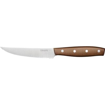 Fiskars Folken Tomatenmes, Lemmetlengte 12 cm Mes van Duits Roestvrij staal, Handvat van FSC-gecertificeerd Esdoornhout, 1075692 Fiskars Folken Tomatenmes, Lemmetlengte 12 cm Mes van Duits Roestvrij staal, Handvat van FSC-gecertificeerd Esdoornhout, 1075692