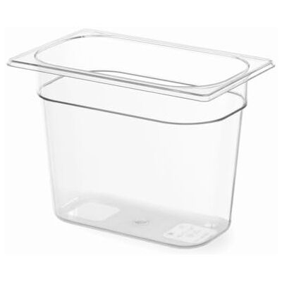 HENDI Gastronorm container, voedsel opslag container, temperatuurbestendig van -40° tot 110°C, vaatwasserbestendig, geur en smaakloos, 5.5L, polycarbonaat, GN 1/4, 265x162x(H)200mm, transparant HENDI Gastronorm container, voedsel opslag container, temperatuurbestendig van -40° tot 110°C, vaatwasserbestendig, geur en smaakloos, 5.5L, polycarbonaat, GN 1/4, 265x162x(H)200mm, transparant