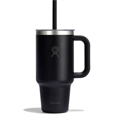 Hydro Flask – Travel Tumbler 936 ml (32 oz) with Clear Press-In Straw Lid – Roestvrij Staal – Dubbelwandig Vacuüm Geïsoleerd – Spatbestendig – Black Hydro Flask – Travel Tumbler 936 ml (32 oz) with Clear Press-In Straw Lid – Roestvrij Staal – Dubbelwandig Vacuüm Geïsoleerd – Spatbestendig – Black