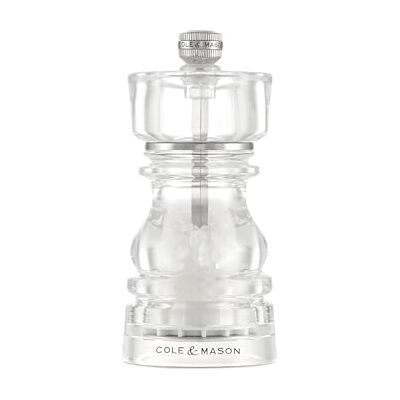 Cole & Mason London Hervulbare kruidenmolen keuken- en woonaccessoire tafelzoutmolen zoutmolen met keramisch mechanisme 12,7 cm, acryl Cole & Mason London Hervulbare kruidenmolen keuken- en woonaccessoire tafelzoutmolen zoutmolen met keramisch mechanisme 12,7 cm, acryl