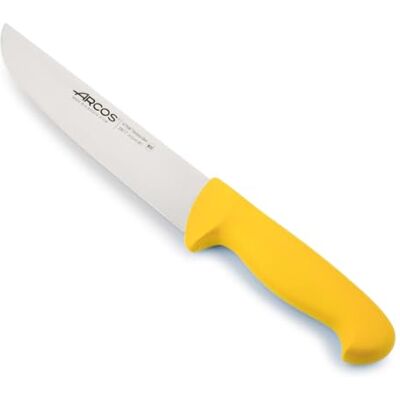 Arcos Slagermes, nitrum roestvrij staal, lemmet 210 mm, professioneel keukenmes voor het snijden van vlees, vis en groenten, ergonomische polyoxymethyleen-handgreep, serie 2900, geel Arcos Slagermes, nitrum roestvrij staal, lemmet 210 mm, professioneel keukenmes voor het snijden van vlees, vis en groenten, ergonomische polyoxymethyleen-handgreep, serie 2900, geel