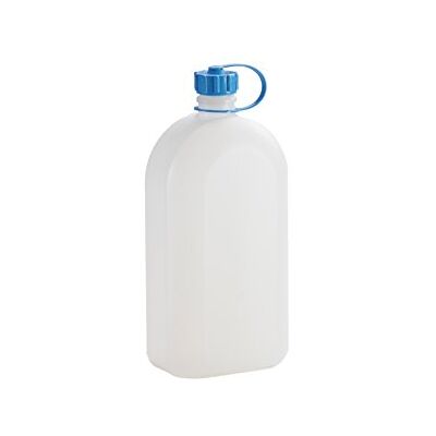 hünersdorff Kunststof fles/drinkfles/voorraadfles met dichte schroefdeksel, bestand tegen chemicaliën en levensmiddelen, 3 liter, Made in Germany, natuur hünersdorff Kunststof fles/drinkfles/voorraadfles met dichte schroefdeksel, bestand tegen chemicaliën en levensmiddelen, 3 liter, Made in Germany, natuur