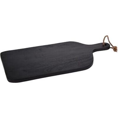 WELL HOME MOBILIARIO & DECORACIÓN Snijplank van rubberhout met handvat en zwart, 58 x 28 x 2 cm WELL HOME MOBILIARIO & DECORACIÓN Snijplank van rubberhout met handvat en zwart, 58 x 28 x 2 cm