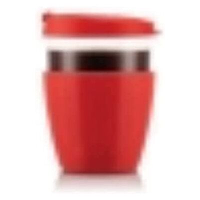 Bodum 12091-04 JOYCUP glazen beker met deksel en siliconen huls, 0,4 l Bodum 12091-04 JOYCUP glazen beker met deksel en siliconen huls, 0,4 l