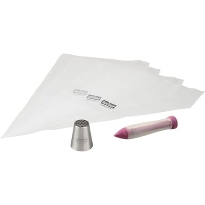 Zenker 44735 taarttopperset voetbal taarten decoratie spuitzak en taart decoratie pen voetbal veld roestvrij staal kunststof silicone 20 x 36 cm Zenker 44735 taarttopperset voetbal taarten decoratie spuitzak en taart decoratie pen voetbal veld roestvrij staal kunststof silicone 20 x 36 cm