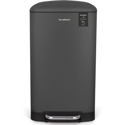 Les Collectors Keukenafvalemmer met pedaal nr. 831, roestvrij staal, inhoud 40 l, zak compatibel met 50 l, compact, praktisch, stille sluiting, uitneembare binnenemmer, mat oppervlak, antracietgrijs Les Collectors Keukenafvalemmer met pedaal nr. 831, roestvrij staal, inhoud 40 l, zak compatibel met 50 l, compact, praktisch, stille sluiting, uitneembare binnenemmer, mat oppervlak, antracietgrijs