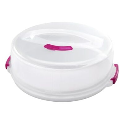 Metaltex Taartplateau - Verstelbaar Wit/Roze 36x36x22cm Metaltex Taartplateau - Verstelbaar Wit/Roze 36x36x22cm
