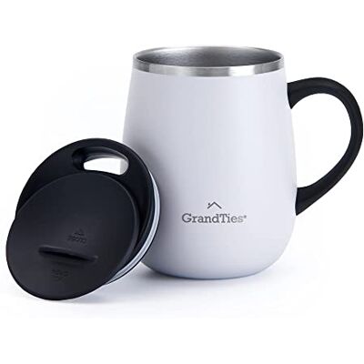 Grandties 16oz geïsoleerde koffiemok met schuifdeksel parel Grandties 16oz geïsoleerde koffiemok met schuifdeksel parel