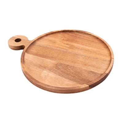 Point-Virgule serveerplank uit acaciahout rond met handvat, hamburgerplank, 25cm Point-Virgule serveerplank uit acaciahout rond met handvat, hamburgerplank, 25cm