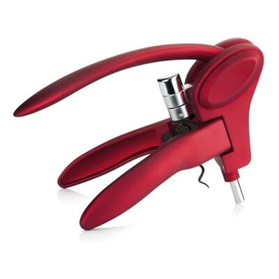Wintem Flesopener van kunststof en staal, 20 cm, rood, anti-aanbaklaag, soft-touch oppervlak voor een comfortabele en veilige grip, compatibel met alle soorten flessen, inclusief tas Wintem Flesopener van kunststof en staal, 20 cm, rood, anti-aanbaklaag, soft-touch oppervlak voor een comfortabele en veilige grip, compatibel met alle soorten flessen, inclusief tas