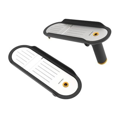 Fiskars Functional Form Groenteschaaf, Mandoline om groente te snijden Instelbare snijdikte, Inklapbare standpoot, Roestvrij stalen mes/kunststof handvat, Zwart/oranje, 1079969 Fiskars Functional Form Groenteschaaf, Mandoline om groente te snijden Instelbare snijdikte, Inklapbare standpoot, Roestvrij stalen mes/kunststof handvat, Zwart/oranje, 1079969
