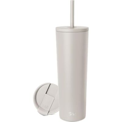Simple Modern Geïsoleerde tuimelaar met deksel en rietje, Iced Coffee Cup herbruikbare roestvrijstalen waterfles reismok Valentijnsgeschenken voor hem en haar Classic Collection 28oz amandelberk Simple Modern Geïsoleerde tuimelaar met deksel en rietje, Iced Coffee Cup herbruikbare roestvrijstalen waterfles reismok Valentijnsgeschenken voor hem en haar Classic Collection 28oz amandelberk