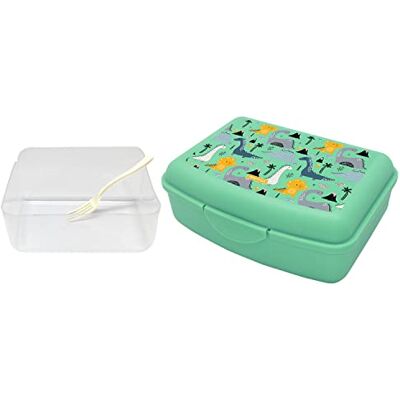 NERTHUS FIH 1227 kinder lunchbox dinosaurussen met verdeler en vork herbruikbare broodtrommel school NERTHUS FIH 1227 kinder lunchbox dinosaurussen met verdeler en vork herbruikbare broodtrommel school