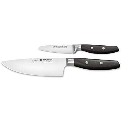 WÜSTHOF Epicure Slate 1071160202 Messenset, 1 Koksmes (16 cm Lemmet) en 1 Groentemes (9 cm), Gesmeed, Roestvrij Staal WÜSTHOF Epicure Slate 1071160202 Messenset, 1 Koksmes (16 cm Lemmet) en 1 Groentemes (9 cm), Gesmeed, Roestvrij Staal