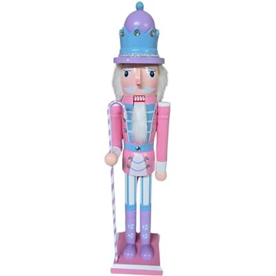 DRW Hoge notenkraker van loodhout in pasteltinten, roze, 11 x 11 x 51 cm DRW Hoge notenkraker van loodhout in pasteltinten, roze, 11 x 11 x 51 cm
