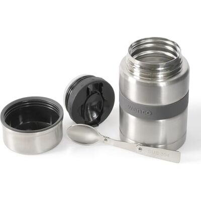 wenco Roestvrijstalen lunchpot, 500 ml, met lepel, thermocontainer voor eten, ideale warmhoudbox voor kinderen en volwassenen, to-go soepcontainer voor lunch onderweg wenco Roestvrijstalen lunchpot, 500 ml, met lepel, thermocontainer voor eten, ideale warmhoudbox voor kinderen en volwassenen, to-go soepcontainer voor lunch onderweg