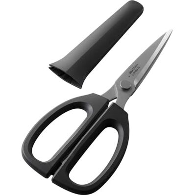 KAI DIRK keukenschaar in de kleur: zwart, afmetingen: lemmet 8,4 cm, handvat 21 cm, BP-0023 KAI DIRK keukenschaar in de kleur: zwart, afmetingen: lemmet 8,4 cm, handvat 21 cm, BP-0023