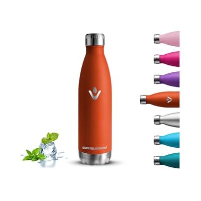 Grsta Drinkfles, 500 ml, thermosfles, BPA-vrij, roestvrijstalen waterfles, lekvrij, metalen fles, 18/8 roestvrij staal, thermosfles voor school, kantoor, reizen, camping, koffie Grsta Drinkfles, 500 ml, thermosfles, BPA-vrij, roestvrijstalen waterfles, lekvrij, metalen fles, 18/8 roestvrij staal, thermosfles voor school, kantoor, reizen, camping, koffie