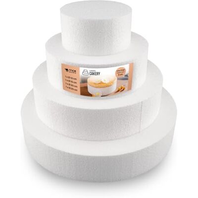 MCE-Commerce A3995984 taartset van piepschuim met vier verdiepingen van 5 cm, de verdiepingen bevinden zich op een hoogte van 10 cm, 15 cm, 20 cm en 25 cm, EPS, wit, 25 x 15 cm MCE-Commerce A3995984 taartset van piepschuim met vier verdiepingen van 5 cm, de verdiepingen bevinden zich op een hoogte van 10 cm, 15 cm, 20 cm en 25 cm, EPS, wit, 25 x 15 cm