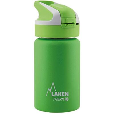 LAKEN Summit roestvrijstalen thermische fles voor kinderen, met automatische dop en veiligheidsafsluiting, 350 ml, groen LAKEN Summit roestvrijstalen thermische fles voor kinderen, met automatische dop en veiligheidsafsluiting, 350 ml, groen