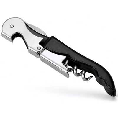 PARENCE . Multifunctionele Kurkentrekker – Flesopener & Kroonkurkopener – Kellnermes – Compacte Blikopener van Roestvrij Staal – Zwart PARENCE . Multifunctionele Kurkentrekker – Flesopener & Kroonkurkopener – Kellnermes – Compacte Blikopener van Roestvrij Staal – Zwart